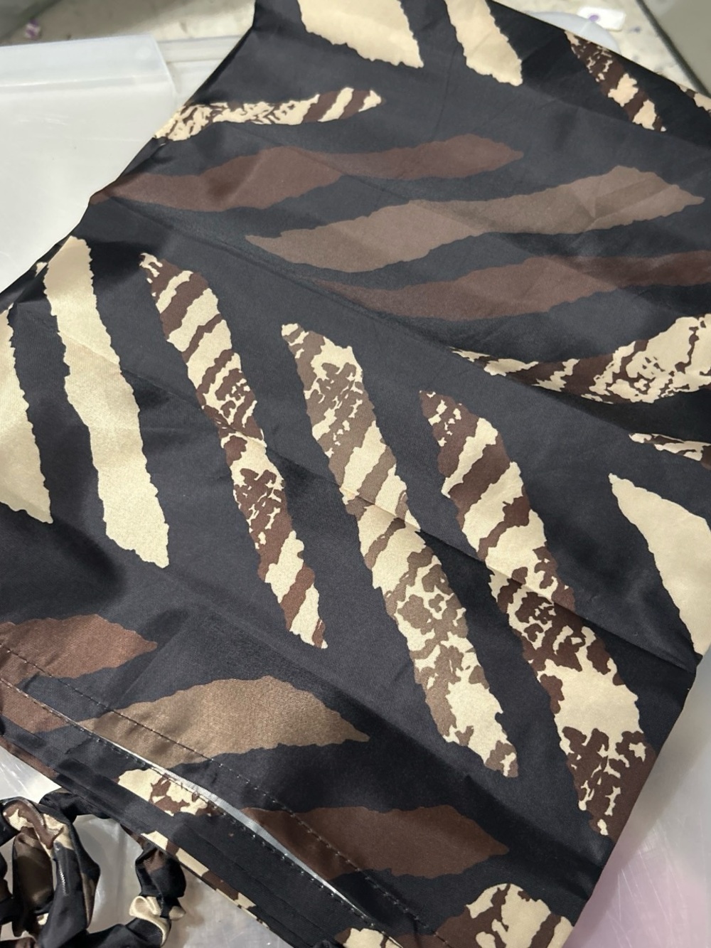 Mainstays Black, Brown and Cream Abstract Print Shower Curtain